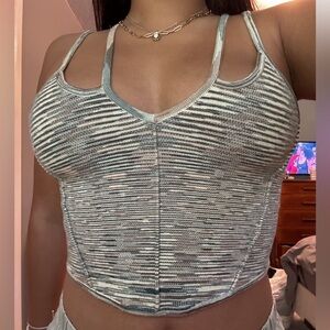 Anthropologie cropped sweater tank. Criss Cross straps with a corset-like fit.